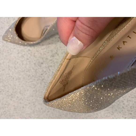 Womens Kelly & Katie gold sparkle heels 6 - Picture 9 of 10